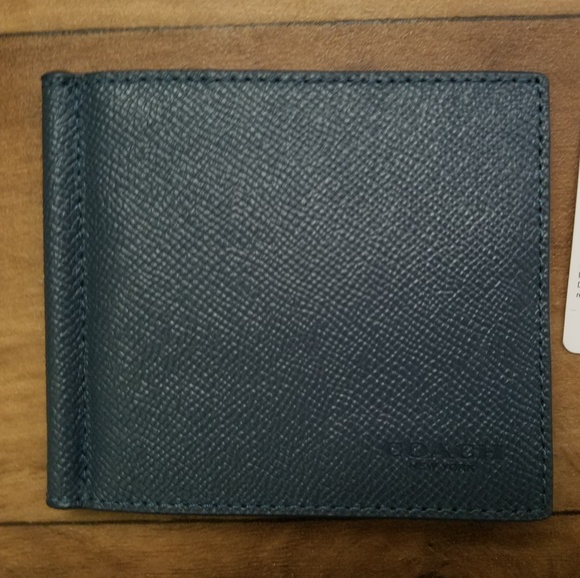 COACH CROSSGRAIN LEATHER MONEY CLIP